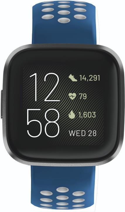 Produktbild Hama 00086227 Smartwatch-Zubehör Band Blau (Silikon, Rostfreier Stahl, Versa 2, Versa Lite, Versa)