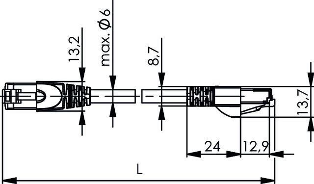 Produktbild Telegärtner Patchkabel-LSZH (PiMF, CAT6a, 6.50 m)