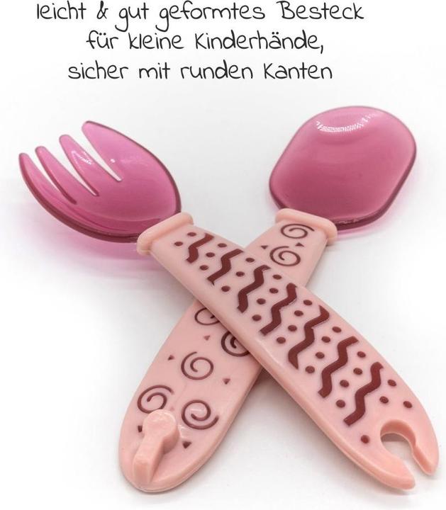 Actual product image MiaMia Children's plates & porridge bowls Baby plates to go incl. cutlery - Pink