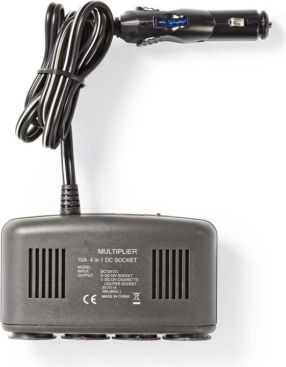 Actual product image Nedis Universal DC Power Adapters - Car adapter - 120 W - 12 V - 4-way - plastic - black