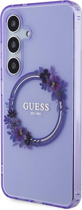 Actual product image Guess GUHMS24SHFWFCU S24 S921 fioletowy/purple hardcase IML Flowers Wreath MagSafe (Samsung Galaxy S24)