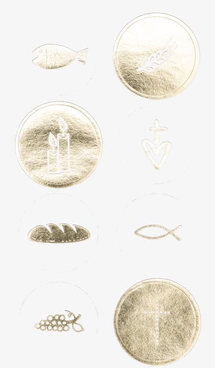 Image du produit Rico Design Stickers "Fêtes chrétiennes", avec feuille d'or