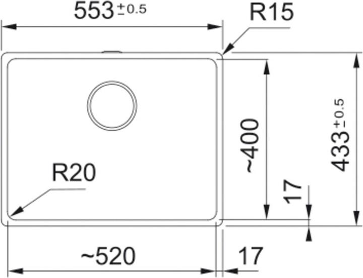 Actual product image Franke Spüle Maris MRG 210-52 BM C (Fitted sink, 20 cm, 52 cm)