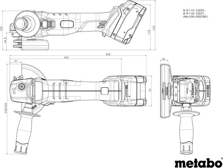 Actual product image Metabo W 18 7-125 (125 mm)