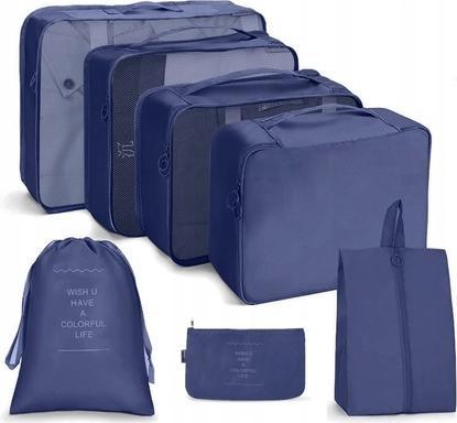 Produktbild Ecarla Travel Toiletry Bag Set Navy Blue 7Pcs.