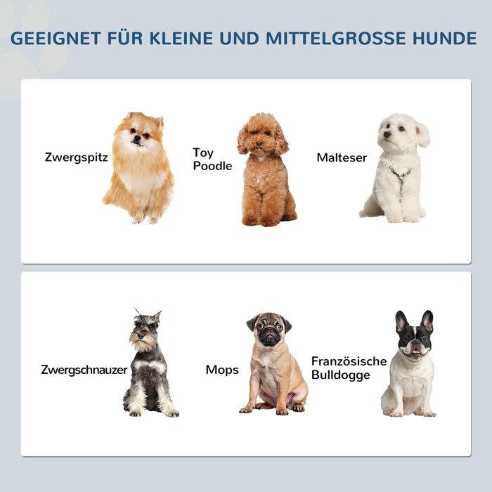 Actual product image Swisshandel24 Dog feeding station, non-slip, 44x24x15cm, grey, 0.9L per bowl (0.90 l)