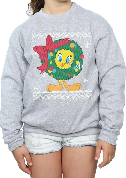 Produktbild Looney Tunes Tweety Pie Christmas Fair Isle Sweatshirt Mädchen (152, 158)