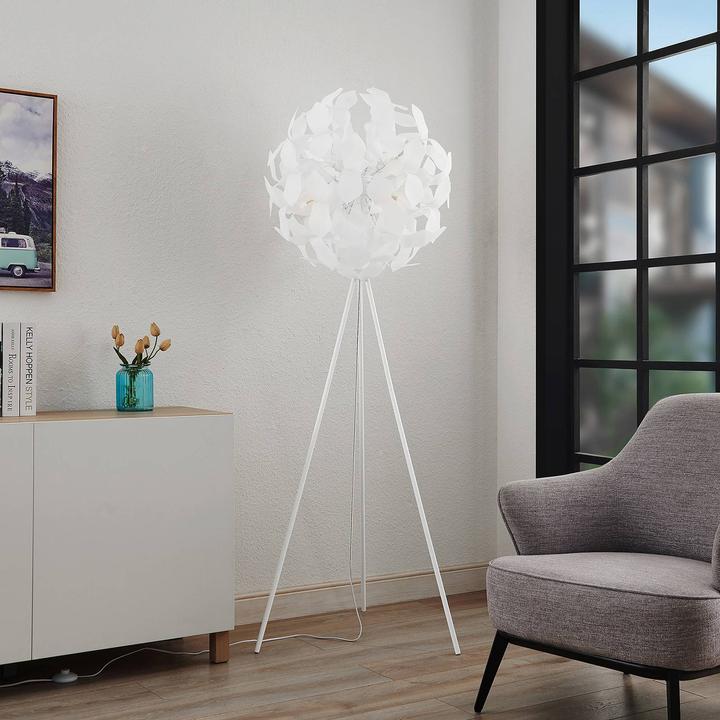 Produktbild Lindby Varika Stehlampe mit Kugelschirm, weiss (E14)