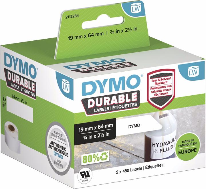 Actual product image Dymo LW plastic labels, 2 rolls a 450 labels