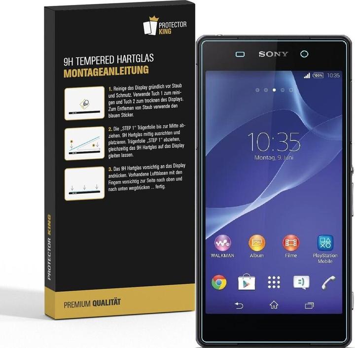 Produktbild Protectorking 1x echtes Tempered 9H Panzerhartglas 3D KLAR (1 Stück, Sony Xperia Z2)