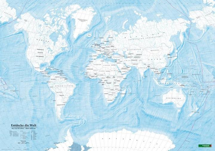 Actual product image World map to color, Discover the world, poster 1:40 000 000 metal stick in roll 40000000
