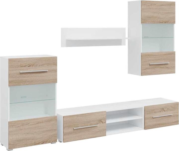 Produktbild VidaXL 5-tlg. Wohnwand mit LED-Beleuchtung Sonoma-Eiche Holzwerkstoff TV-Möbel