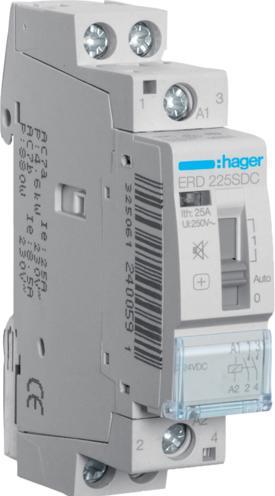 Actual product image Hager HUM-FREE RELAY 25A 2S 24VDC (ERD225SDC)