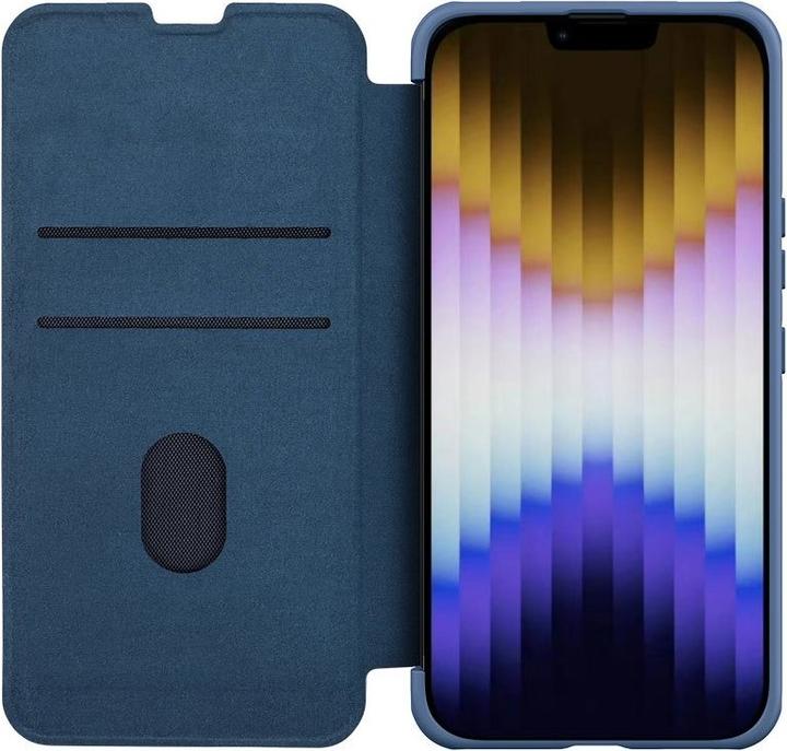 Actual product image Nillkin Qin Pro Leather Case Fabric - Apple iPhone 14 Plus - Blue (Apple iPhone 14 Plus)