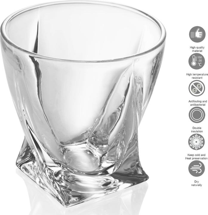 Actual product image Intirilife 4x Whisky Glass 'TWISTED (4 x, Whisky glass)