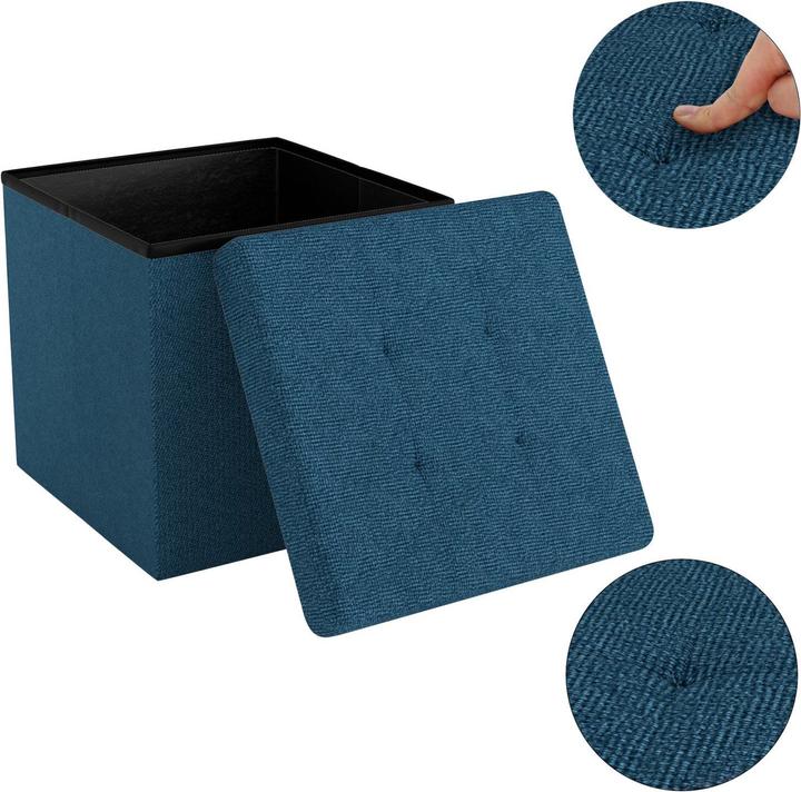 Produktbild Intirilife Sitzhocker 30x30x30 cm in OZEAN BLAU