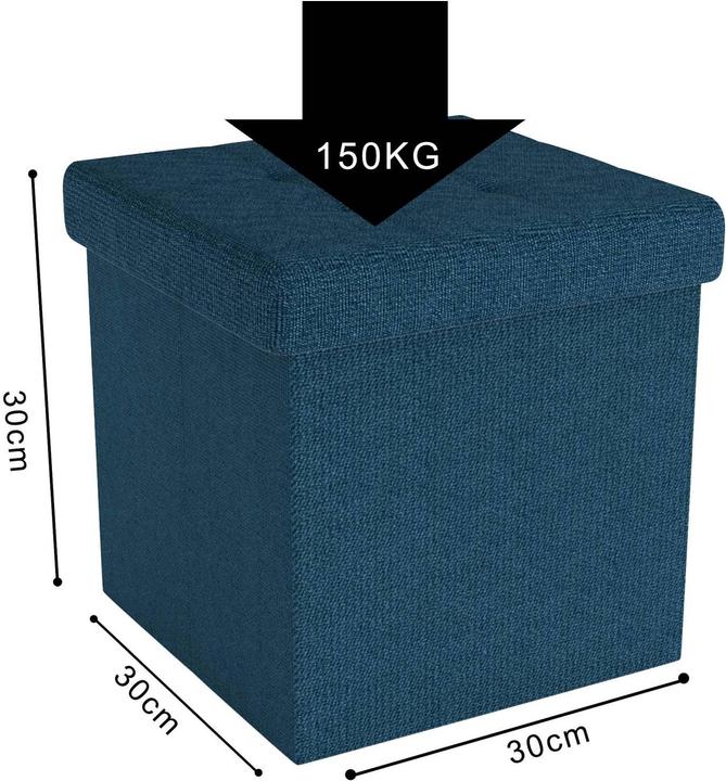 Produktbild Intirilife Sitzhocker 30x30x30 cm in OZEAN BLAU
