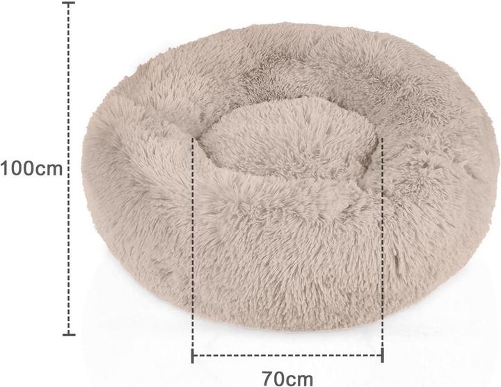 Image du produit Intirilife Lit pour animaux beige diamètre 100 cm (Chien, Chat)