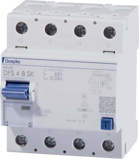 Produktbild Doepke GmbH FI-Schutzschalter allstromsensitiv DFS4 040-4/0,10-B SK 4polig 40/0,1A