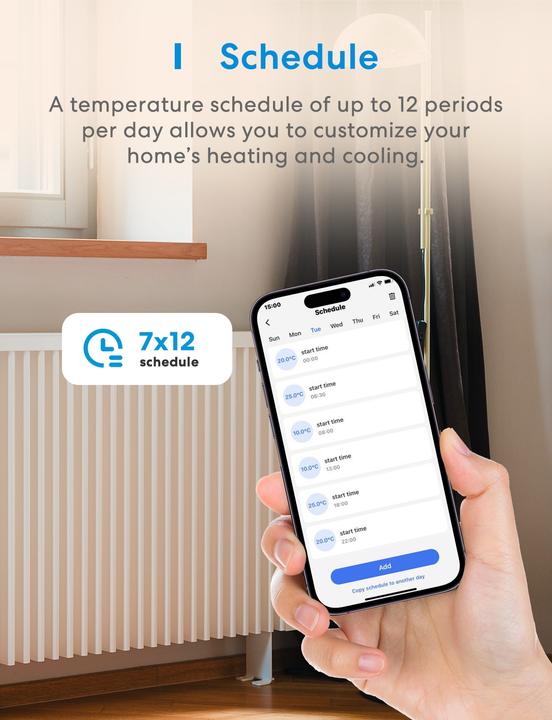 Actual product image Meross SMART HOME WI-FI THERMOSTAT/HEAT.&COOLING MTS200BHK