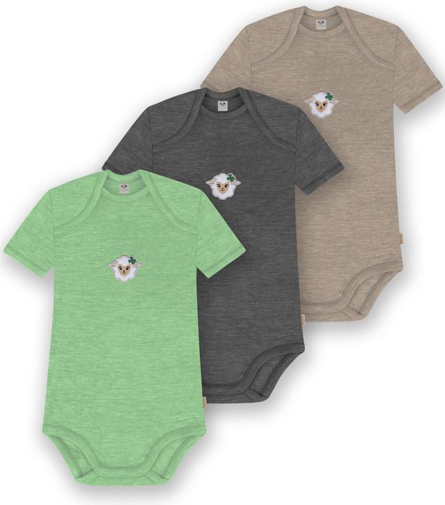 Normani 3er Set Baby Merino Body Kurzarm „Tauranga" - 9299