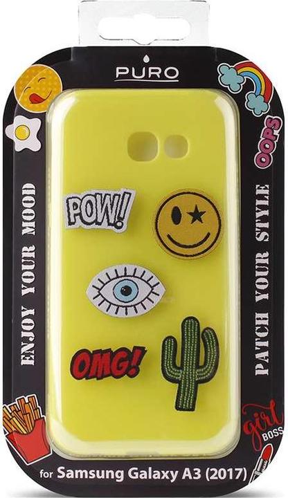 Produktbild Puro Patch Mania – Samsung Galaxy A3 (2017) Hülle, Set mit 5 Aufklebern (gelb) (Apple iPhone 7, Huawei P9 Lite, Samsung Galaxy A3 (2017), Samsung Galaxy A5 (2017))