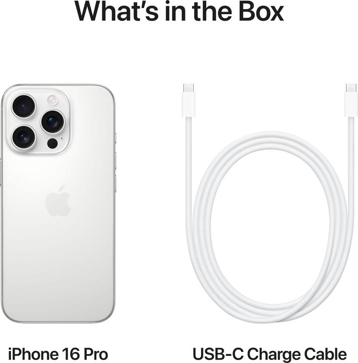 Produktbild Apple iPhone 16 Pro (128 GB, White Titanium, 6.30", SIM + eSIM, 48 Mpx, 5G)