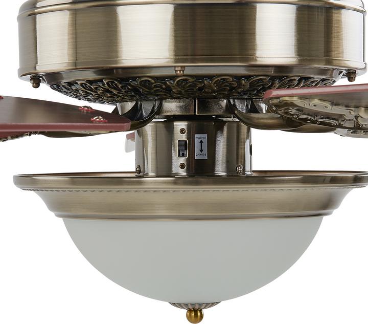 Actual product image Beliani Ceiling fan with light dark wood colour / gold BEGEJ (90 dB)