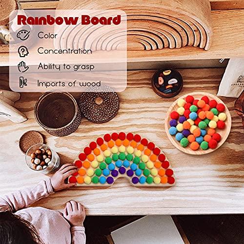 Produktbild Activity Board Holz Peg Board Perlen Spiel Perlen Spiel Rainbow Ball Elimination Spiel Spielzeug Farbe