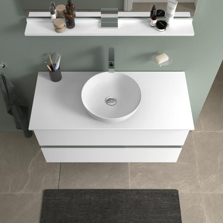Produktbild Duravit Sivida Waschtisch Set, rund, 400x400mm, inkl. Konsole 1080x500mm (500 mm, 1080 mm)