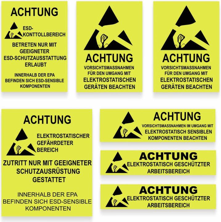 Image du produit Quadrios Autocollant feuille d' ESD, allemand