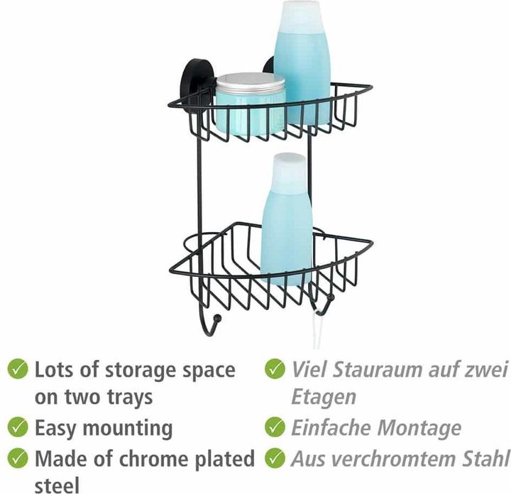 Actual product image Wenko Vacuum-Loc corner shelf 2 shelves