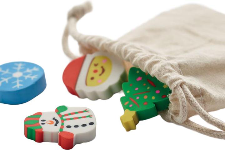 Actual product image MidOcean Christmas Eraser Set (Pack of 4)