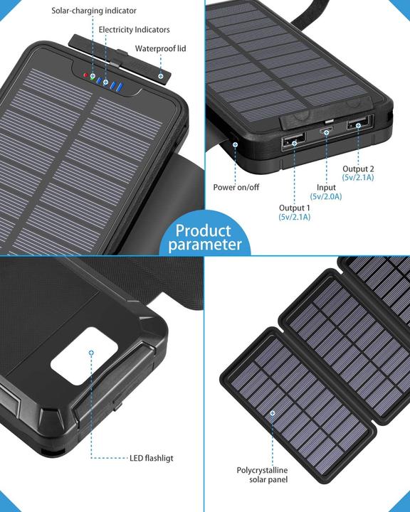 Produktbild Elzle Solar Powerbank (26800 mAh)