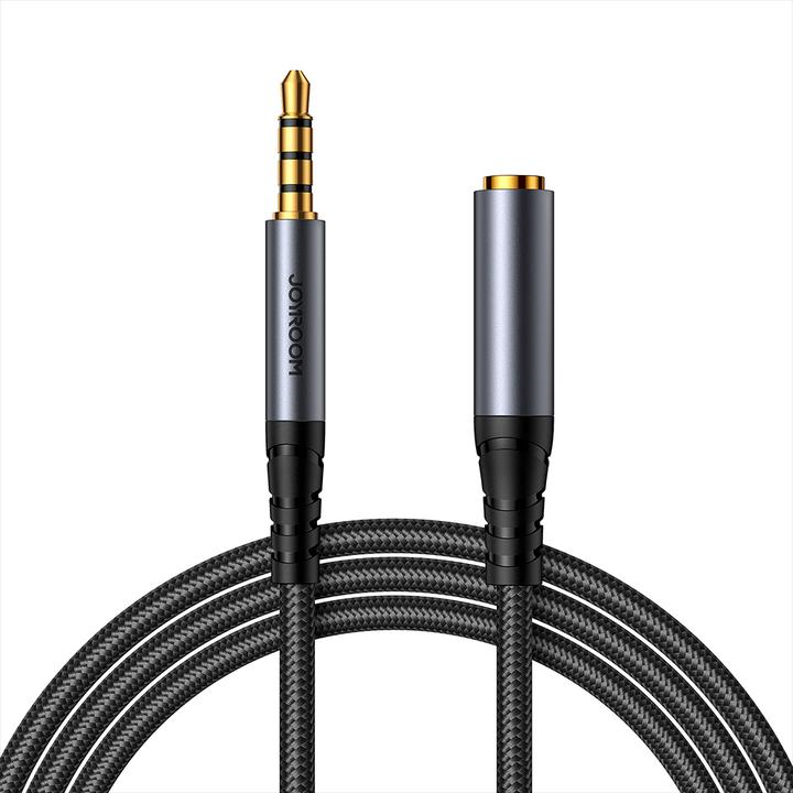 Immagine prodotto Joyroom Cavo audio stereo AUX mini jack 3,5 mm (maschio) - mini jack (femmina) 1,2 m nero (SY-A09) (1.20 m, Estensione)