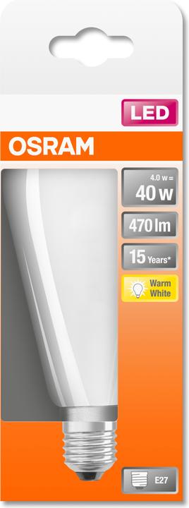 Actual product image Osram LEDISON40 4W/827 230VGLFR E27 10X1 (E27, 4 W, 470 lm, 6 x, E)