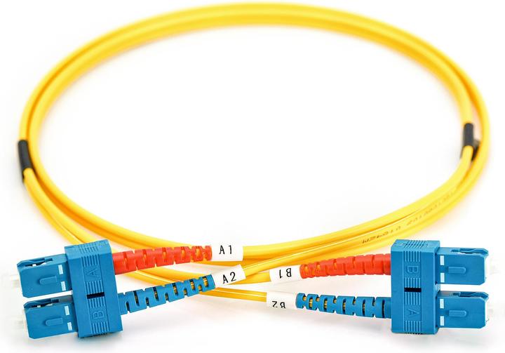 Produktbild Digitus LWL Patchkabel SC/SC 09/125um 2m Singelmode Duplex Halogenfrei mit Messprotokoll gelb (CAT7, 2 m)