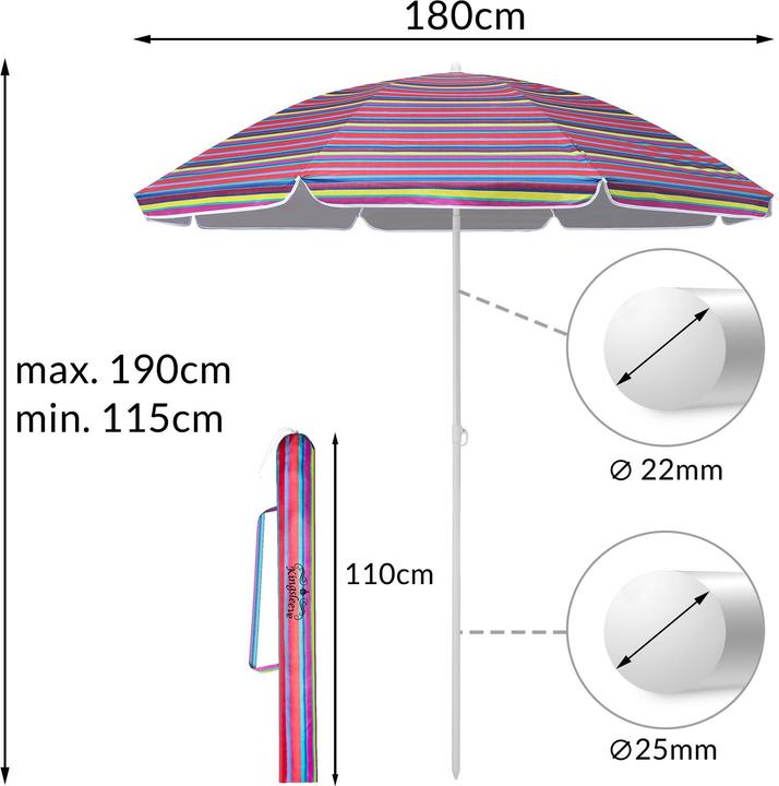 Actual product image Kingsleeve Parasol (1.80 m)