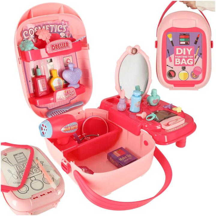 Actual product image Ikonka Cosmetic set with accessories in case Make-up table 37el. + table