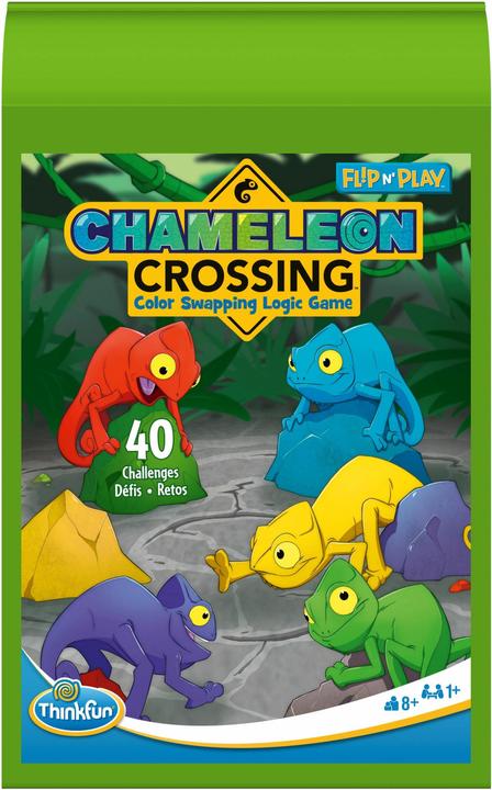 Ravensburger ThinkFun 76577 - Flip N' Chamäleon Crossing - das Reise-Logikspiel, für Kinder und Erwachsene ab 8 (Deutsch, Französisch, Italienisch)
