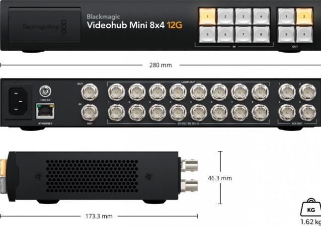 Immagine prodotto Blackmagic Videohub Mini 8x4 12G (Commutatore a matrice)