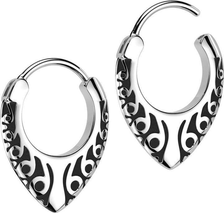 Actual product image Star Piercing Ohrring zum Klappen silber Tribal Träne (Surgical steel 316L, without brass)