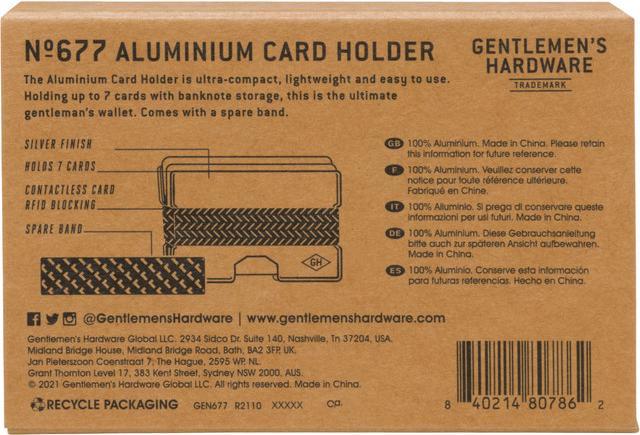 Image du produit Gentlemen's Hardware Porte-cartes en métal argenté