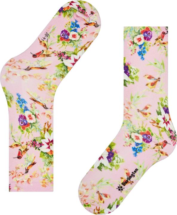 Immagine prodotto Burlington Chaussettes "Joyful Flower" (fiore gioioso) rayé rosa foncé (36 - 41)