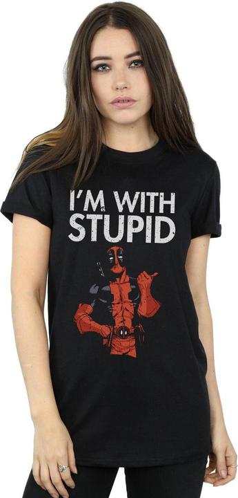 Image du produit - T-shirt DEADPOOL I'M WITH STUPID - Femme (XL)