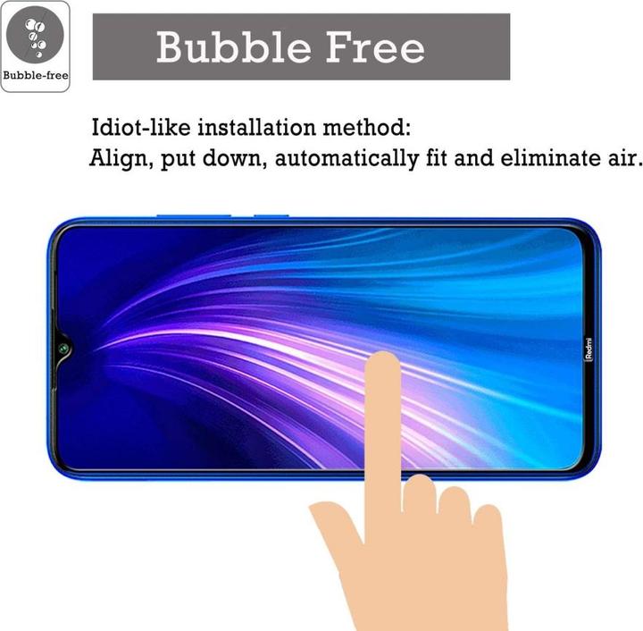 Actual product image Screenguard Xiaomi Redmi Note 8 Full Screen Protective Glass Film 2.5D 9H (1 Piece, Xiaomi Redmi Note 8)