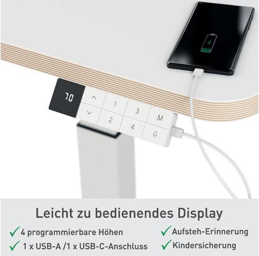 Produktbild Leitz Ergo Compact Workstation Elektrischer höhenverstellbarer Schreibtisch (80 x 60 x 130 cm)