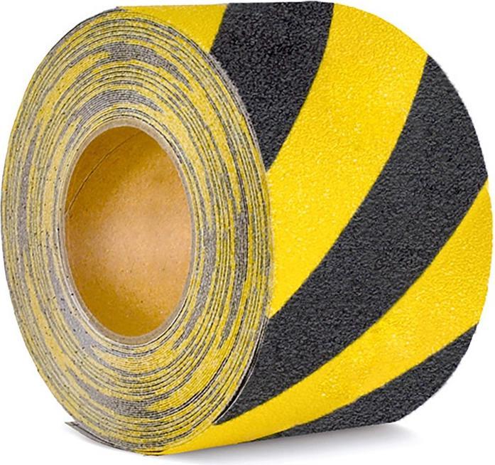 Immagine prodotto Moravia Antiscivolo 100 mm,nero-giallo Autoadesivo, rotolo da 18 m (100 mm)