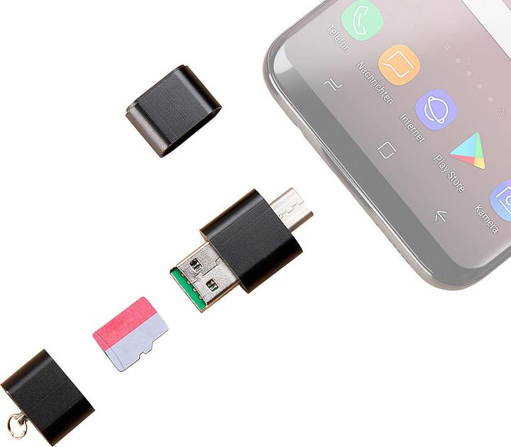 Actual product image Pearl Mini Card Reader and USB Stick (USB 2.0, USB-C)