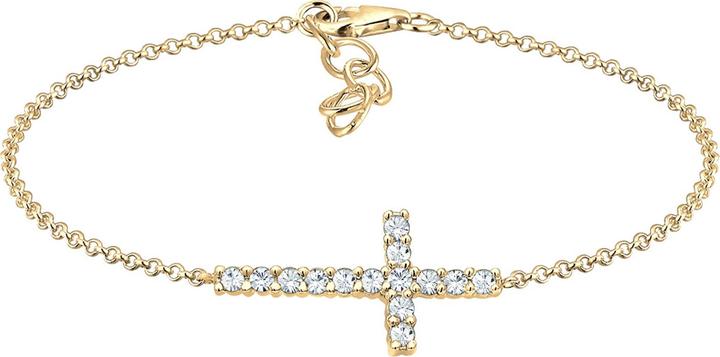 Elli mit Kreuz Symbol verziert mit Kristallen (16 cm, Argent Sterling)